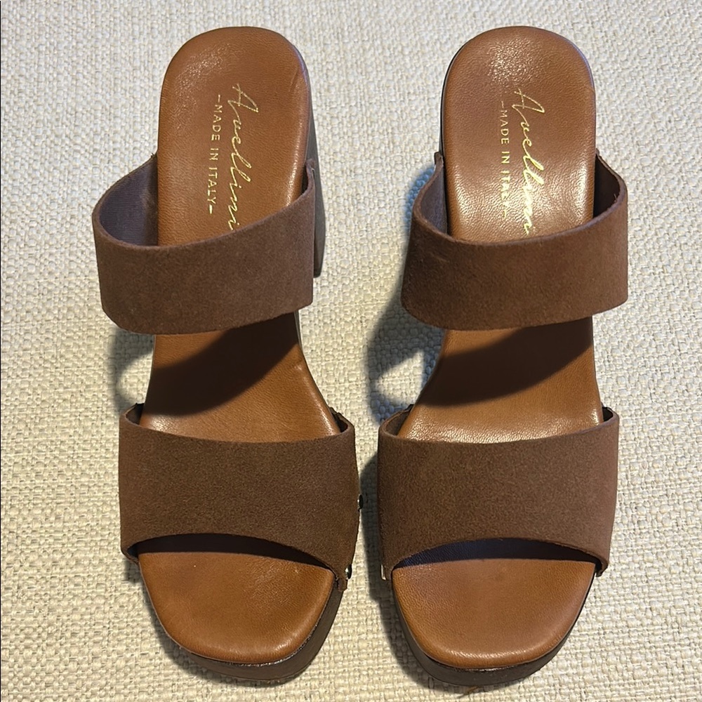 Avellini Brown Leather Mules